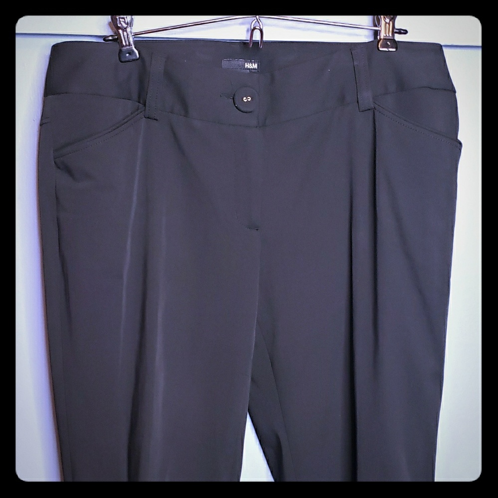 H&M Dressy Crop Pants with Decorative Side Buttons